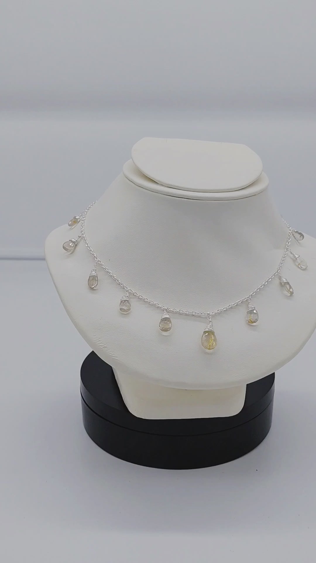 Unique Rutile Quartz Sterling Silver Necklace 