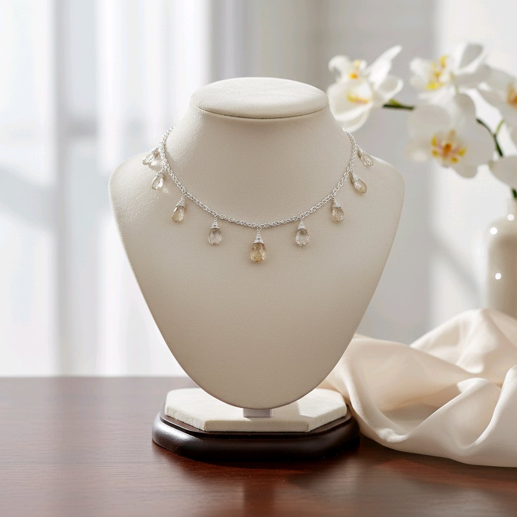 Unique Rutile Quartz Sterling Silver Necklace